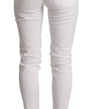 Vaqueros ajustados de algodón blanco de Dolce &amp; Gabbana