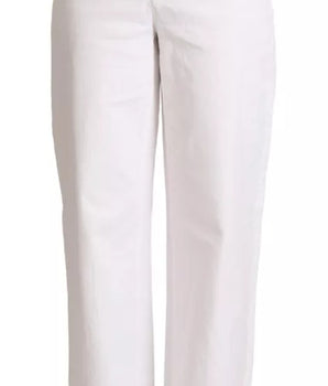 Dolce &amp; Gabbana White MONICA Boot Cut Cotton Denim Jeans
