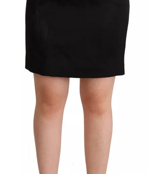 Falda mini de seda negra con corte tubo y cintura alta de Dolce &amp; Gabbana