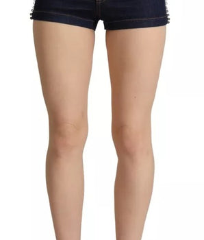 Pantalones cortos vaqueros con adornos azul oscuro de Dolce &amp; Gabbana
