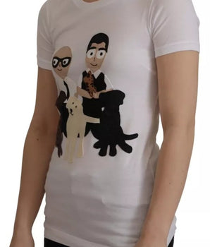 Camiseta blanca de algodón con parche #DGFamily de Dolce &amp; Gabbana