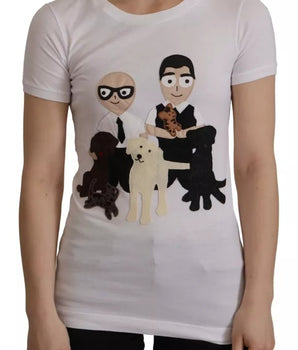 Camiseta blanca de algodón con parche #DGFamily de Dolce &amp; Gabbana