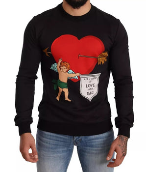 Sudadera con capucha y estampado de Cupido negro de Dolce &amp; Gabbana