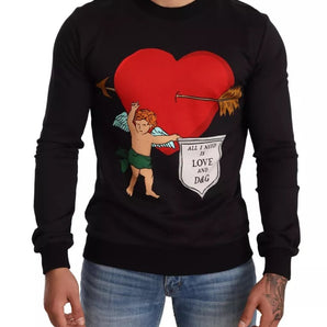 Sudadera con capucha y estampado de Cupido negro de Dolce &amp; Gabbana