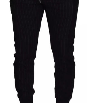 Pantalones deportivos negros de mezcla de algodón de Dolce &amp; Gabbana