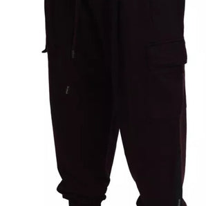 Dolce & Gabbana Bordeaux Cotton Cargo Jogger Sweatpants Pants