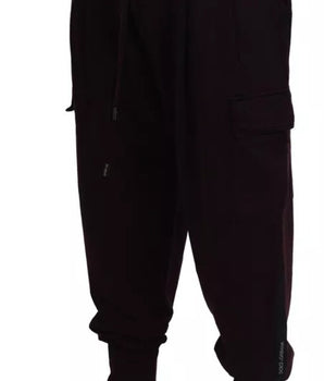 Pantalones deportivos cargo de algodón burdeos de Dolce &amp; Gabbana