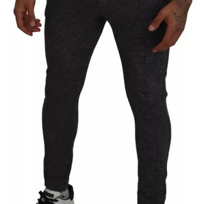 Dolce & Gabbana Gray Chevron Viscose Skinny Pants