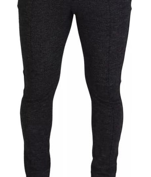 Pantalones ajustados de viscosa con estampado de chevrones en gris de Dolce &amp; Gabbana