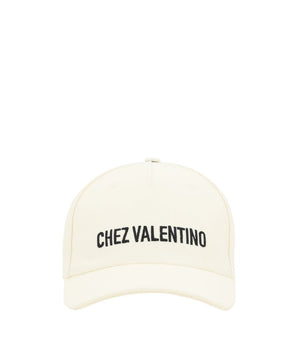 Valentino Garavani Cream Cotton Cap (Baseball Hat)