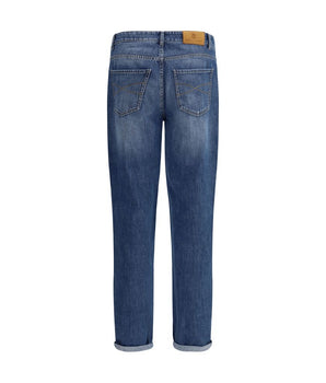 Brunello Cucinelli Blue Cotton Straight-Leg Jeans