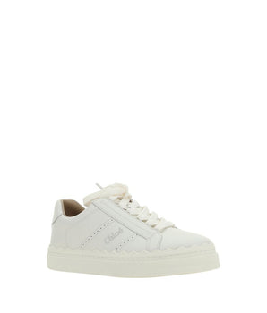 Chloé White Calf Leather Bos Taurus Low Top Sneakers