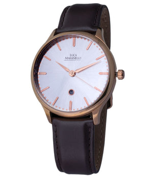 Luca Maranello Brown Leather Dress Watch