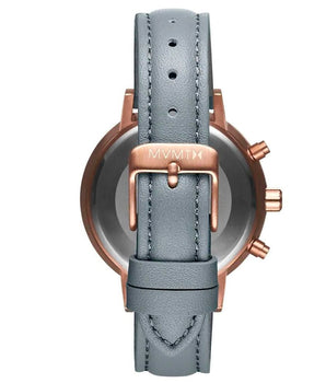 MVMT Gray Leather Dress Watch
