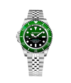 Bobroff Silver Stainless Steel Sports Watch