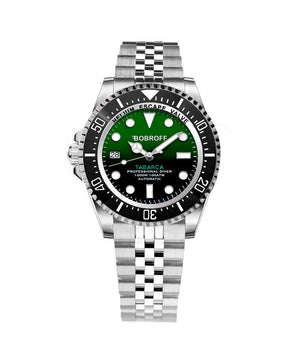 Bobroff Silver Stainless Steel Sports Watch