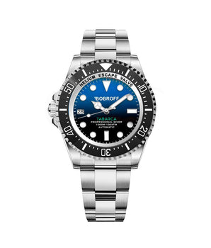 Bobroff Silver Stainless Steel Sports Watch