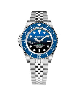 Bobroff Silver Stainless Steel Sports Watch