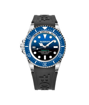 Bobroff Black Rubber Sport Watch