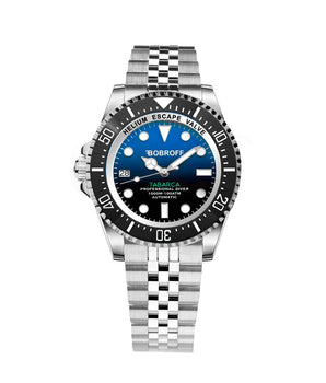 Bobroff Silver Stainless Steel Sports Watch