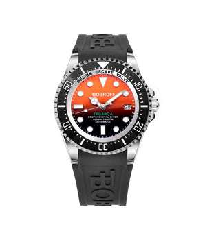 Bobroff Black Rubber Sport Watch