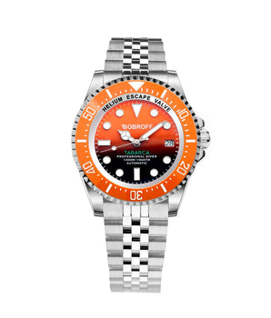 Bobroff Silver Stainless Steel Sports Watch