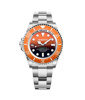 Bobroff Silver Stainless Steel Sports Watch