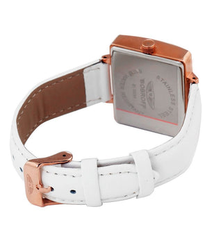 Bobroff White Leather Dress Watch