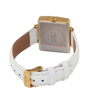 Bobroff White Leather Dress Watch