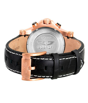 Bobroff Black Leather Dress Watch