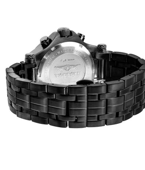 Bobroff Black Stainless Steel Dress Watch