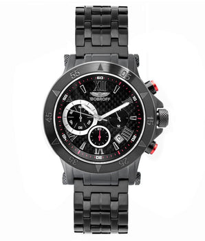 Bobroff Black Stainless Steel Dress Watch
