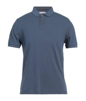 Alpha Studio Blue Cotton Polo Shirt