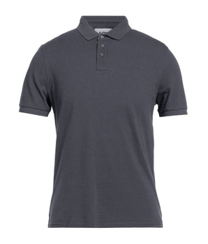 Alpha Studio Gray Cotton Polo Shirt