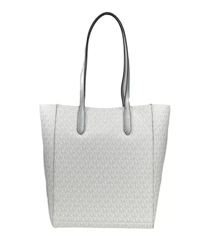 Michael Kors Vincent With Card Case Large Tote Purse Bag Silver