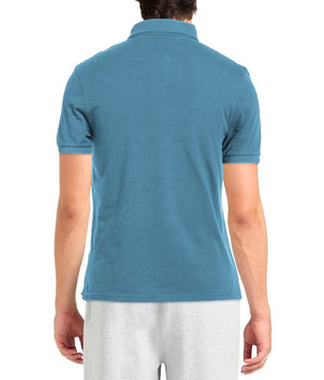 Alpha Studio Men's Light Blue Cotton Polo Shirt