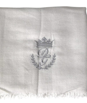 Dolce & Gabbana Gray Cashmere Wrap Shawl Fringe Scarf