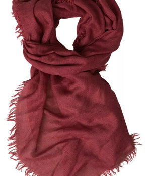 Bufanda de punto de cachemira color granate con flecos y chal de Dolce &amp; Gabbana