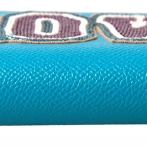 Dolce & Gabbana Wallet Light Blue LOVE Leather Zip Around Continental