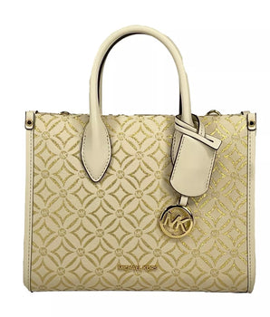 Michael Kors Mirella Small Top Zip Crossbody Tote Bag Creme
