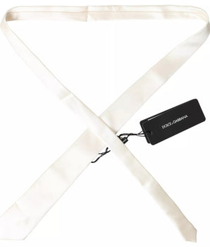 Corbata clásica de seda satinada en blanco roto para hombre de Dolce &amp; Gabbana