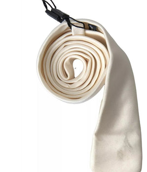 Corbata clásica de seda satinada en blanco roto para hombre de Dolce &amp; Gabbana