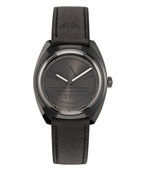 Adidas Black Leather Dress Watch