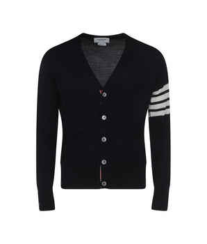 Blue wool cardigan by Thom Browne