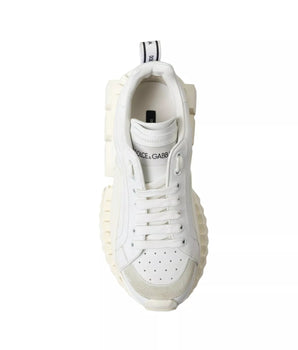 Dolce &amp; Gabbana White Leather Super Queen Women Sneakers