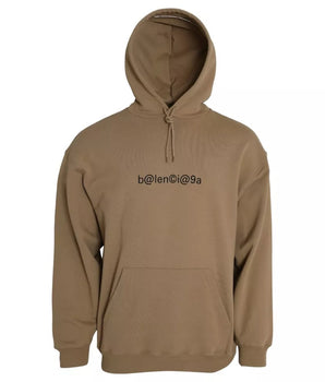 Balenciaga Brown Cotton Symbolic Molleton Bouclette Hoodie
