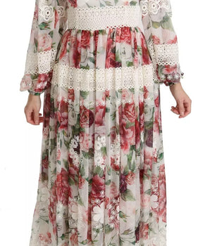 Dolce &amp; Gabbana Multicolor Floral Maxi Sheath Dress