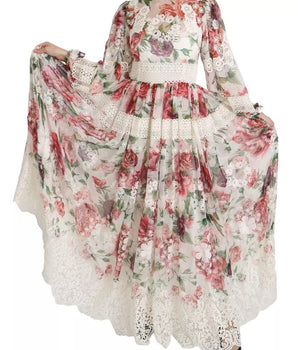 Dolce &amp; Gabbana Multicolor Floral Maxi Sheath Dress