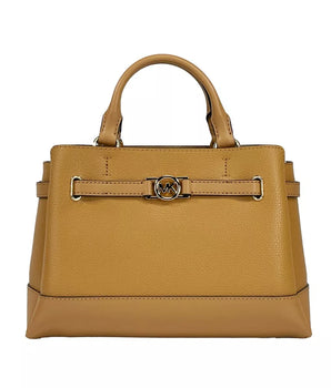 Michael Kors Reed Small Leather Belted Satchel Crossbody Bag Brown