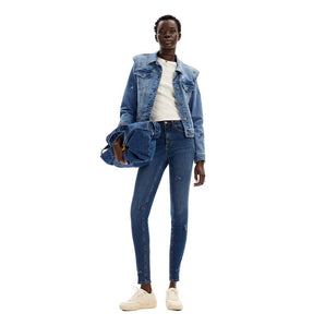 Desigual Blue Cotton Jeans &amp; Pant